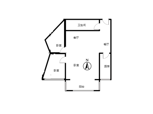 汇元上城2室2厅1卫户型图