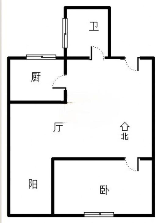 新加坡花园1室1厅1卫户型图