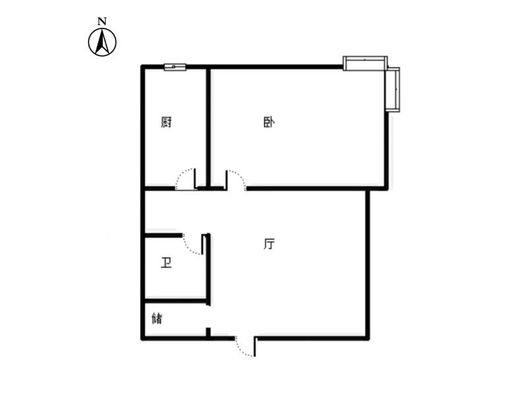 翔天万和城1室1厅1卫户型图
