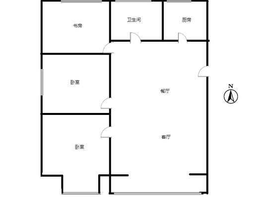 天地新城3室2厅1卫户型图