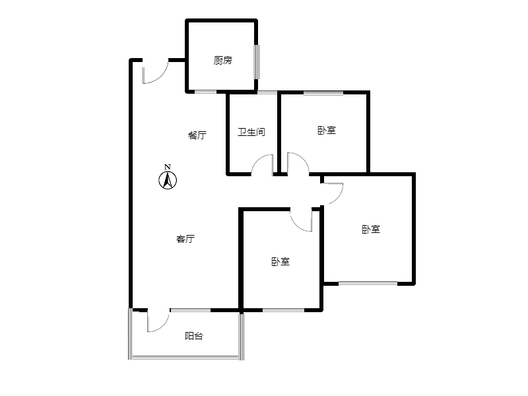 滨江郦城3室2厅1卫户型图