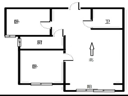 翡翠城（涿郡东区）2室2厅1卫户型图