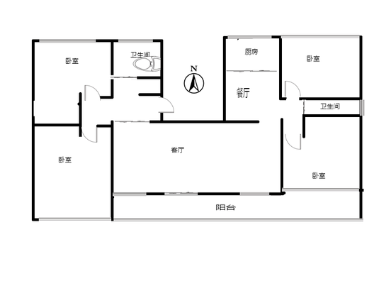 康隆小区4室2厅2卫户型图