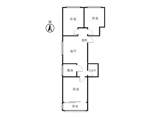金隅地质嘉园3室1厅1卫户型图