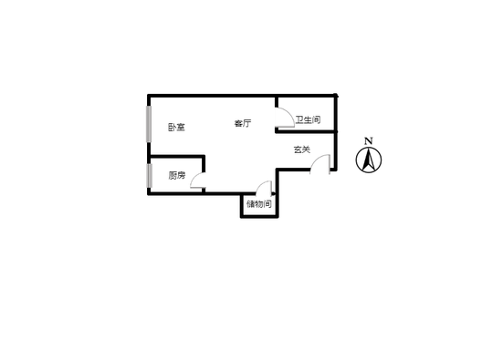 北新家园（锦绣范阳）1室1厅1卫户型图