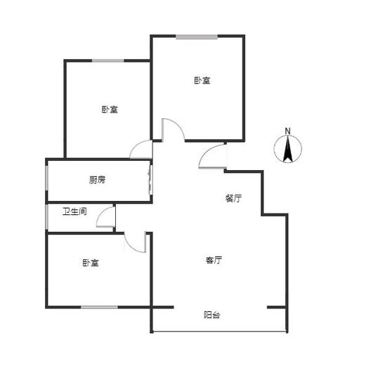 华融现代城3室2厅1卫户型图