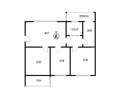 文保所小区3室1厅1卫户型图