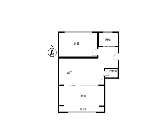 保定第二中心医院住宅小区2室1厅1卫户型图