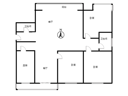 金竹花园3室2厅2卫户型图