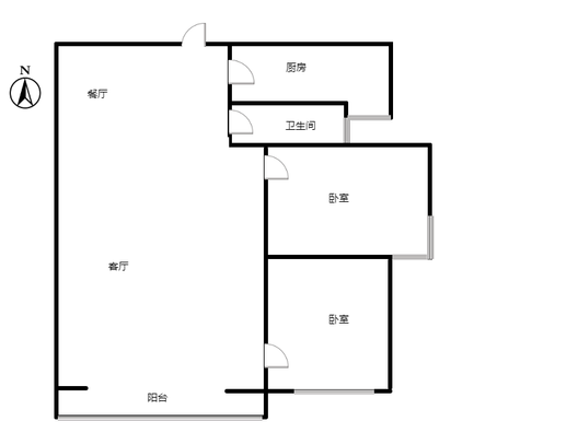 北新家园（锦绣范阳）2室2厅1卫户型图