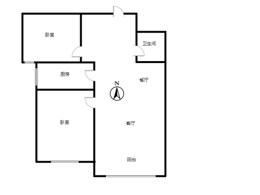 K2狮子城2室2厅1卫户型图