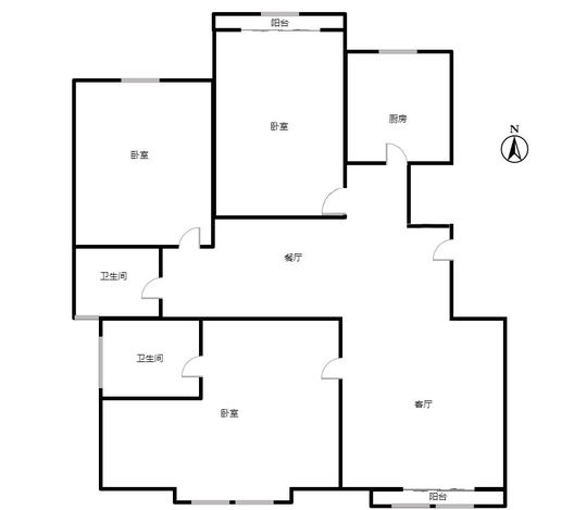 云景城3室2厅2卫户型图
