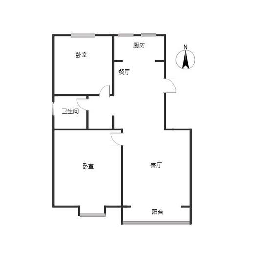 天地新城2室2厅1卫户型图