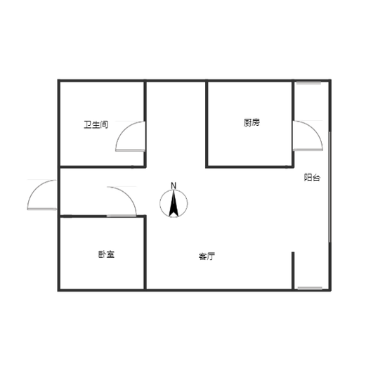 汇元四季橙1室1厅1卫户型图