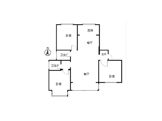 上河天著3室2厅2卫户型图