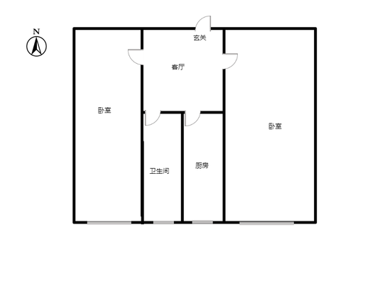 矿山局家属楼南院2室1厅1卫户型图
