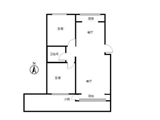 金色家园2室2厅1卫户型图