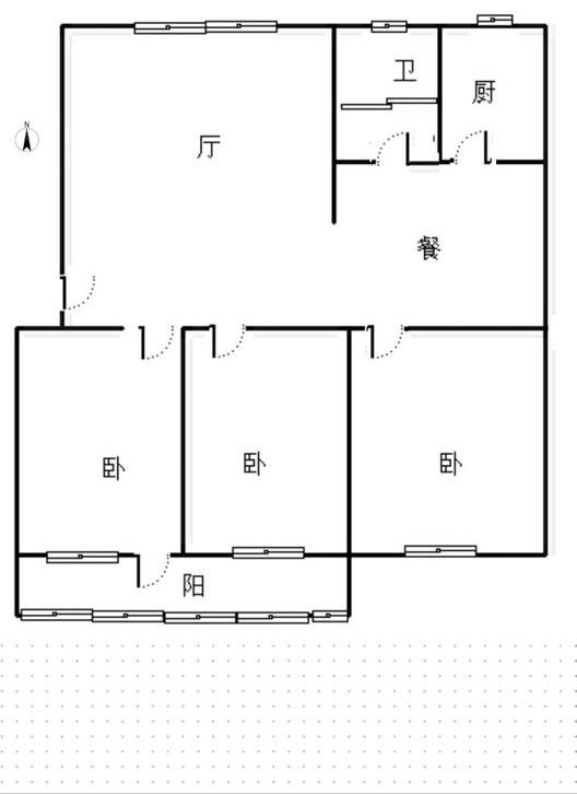 晨光小区3室2厅1卫户型图