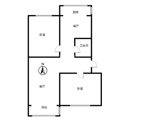 范阳水电小区2室2厅1卫户型图