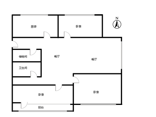 桃源新都孔雀城3室2厅1卫户型图