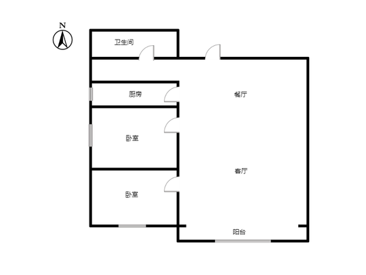 东林家园2室2厅1卫户型图