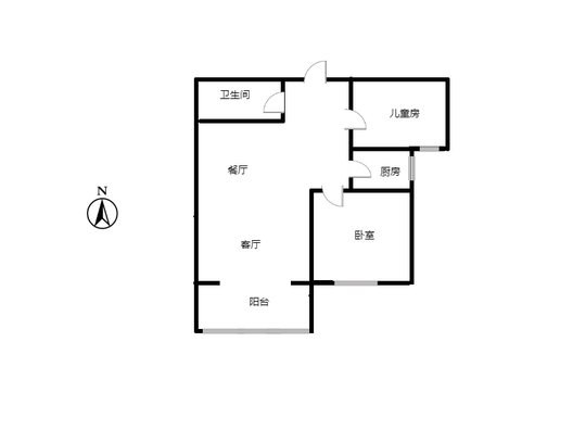东方丽景(金领郡)2室2厅1卫户型图