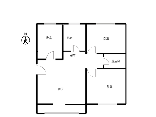 仁和小区3室2厅1卫户型图
