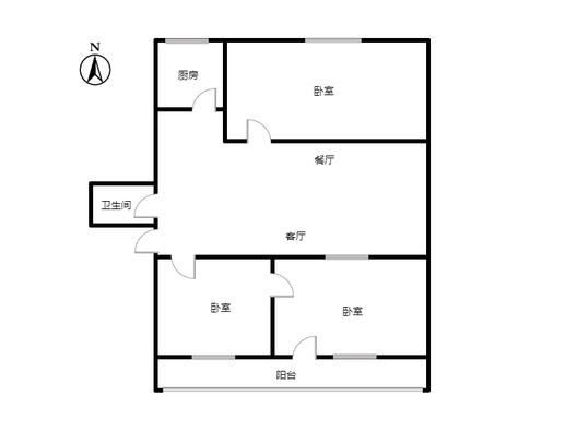 农大家属院3室2厅1卫户型图
