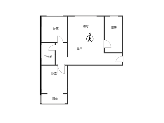 惠友钻石广场2室2厅1卫户型图