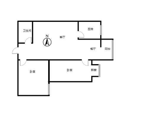 北新家园（锦绣范阳）2室2厅1卫户型图