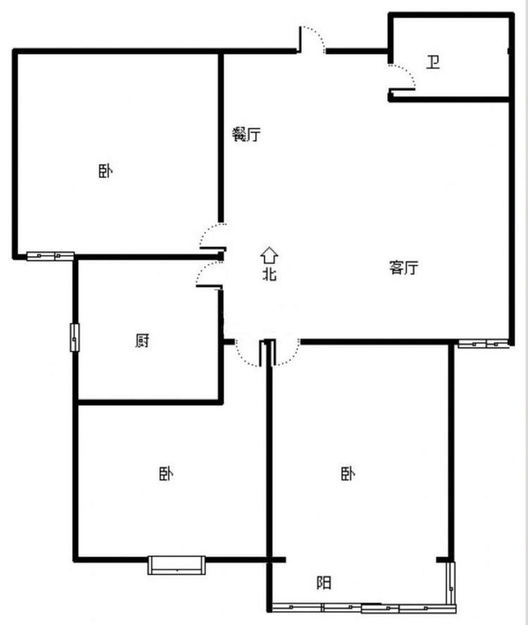 联合七号院3室1厅1卫户型图