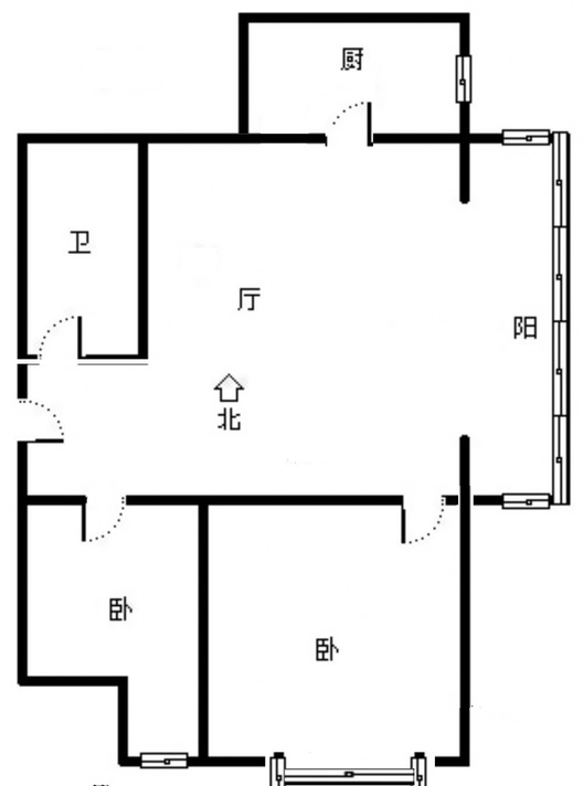 翡翠城（涿郡东区）2室1厅1卫户型图