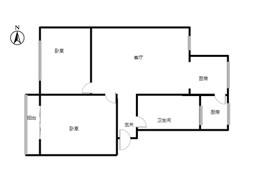 永济秀园2室1厅1卫户型图