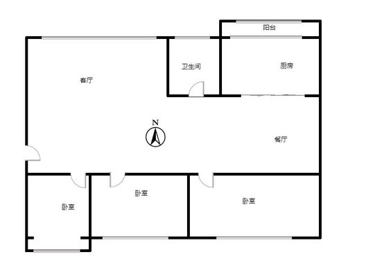 槐林新村3室2厅1卫户型图