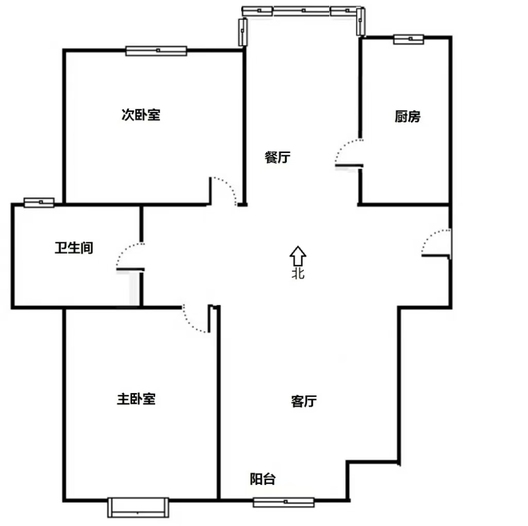 技校家园2室2厅1卫户型图