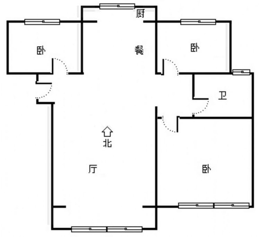 天伦湾嘉园3室2厅1卫户型图
