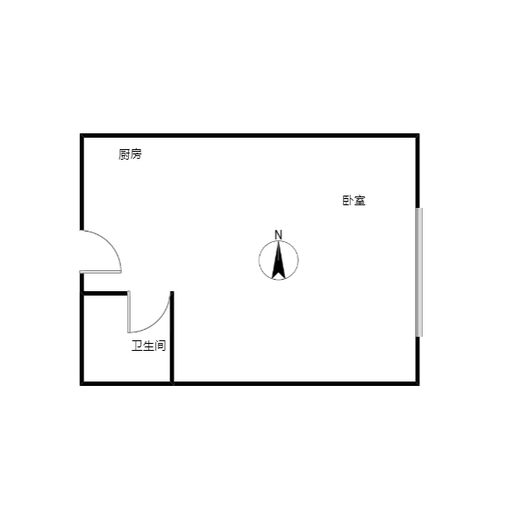 金街公寓1室0厅1卫户型图