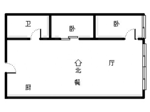 万科城际之光2室2厅1卫户型图