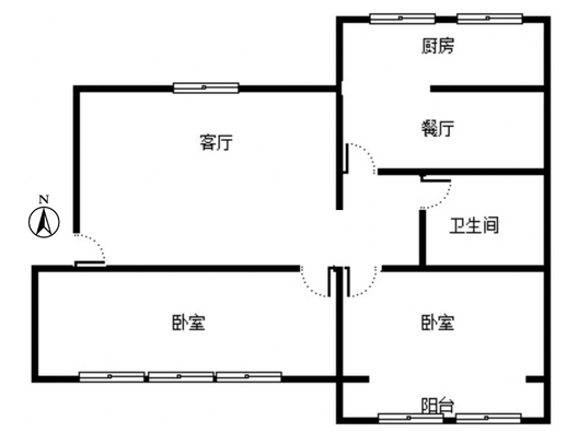 范阳水电小区2室2厅1卫户型图