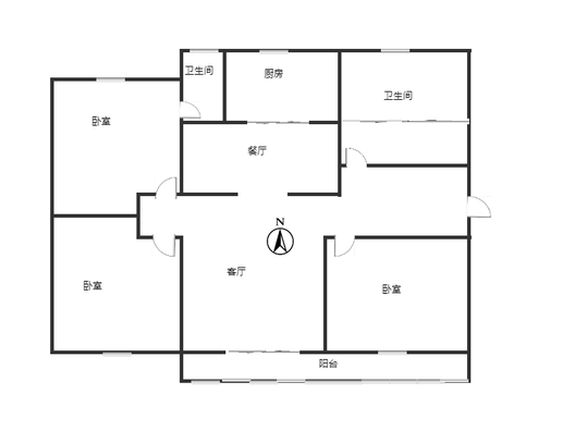 康丽小区3室2厅2卫户型图
