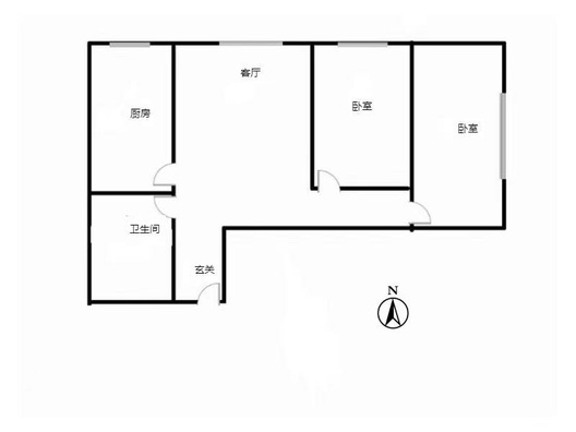 名流家和2室1厅1卫户型图