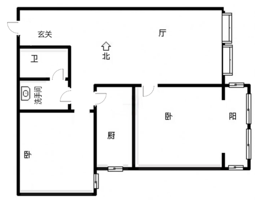 公园壹号2室2厅1卫户型图