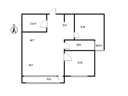 香邑溪谷一期2室2厅1卫户型图