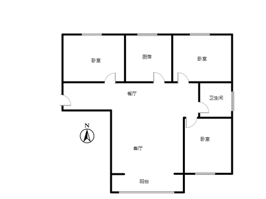 凯兴花园（悦享城）3室2厅1卫户型图