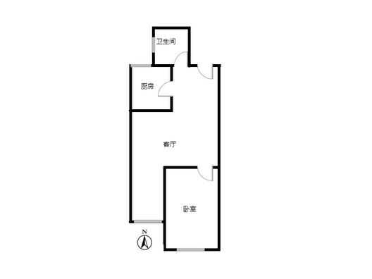 新加坡花园1室1厅1卫户型图