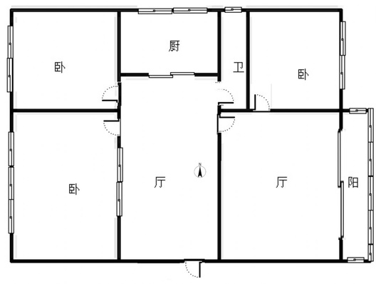 九州小区3室2厅1卫户型图