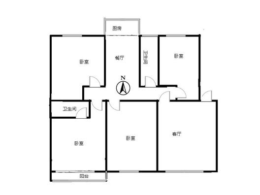 职教中心家属院4室2厅2卫户型图