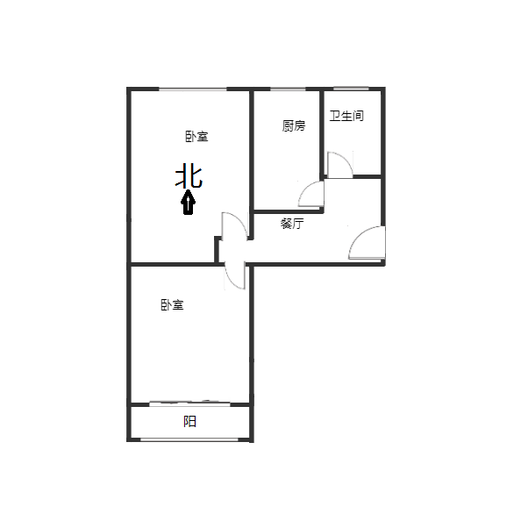 三五四三社区居民委员会2室1厅1卫户型图