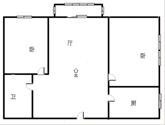 名流一品2室1厅1卫户型图