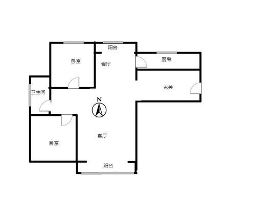 香邑溪谷一期2室2厅1卫户型图